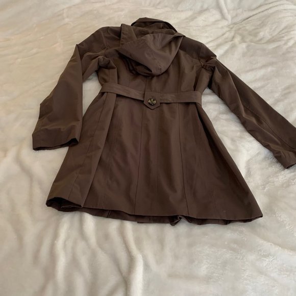 London Fog Brown Trench Coat with Detachable Hood Size S - Picture 10 of 16